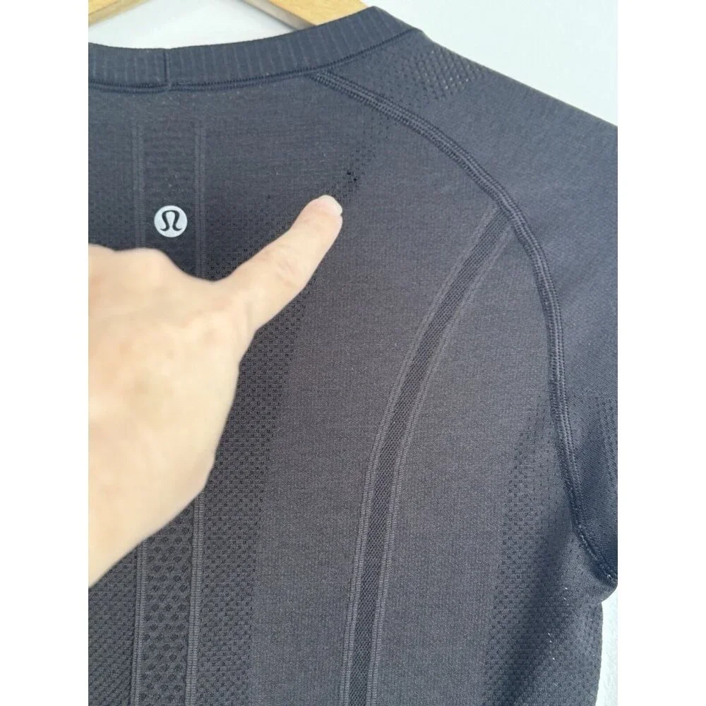 Lululemon Swiftly Tech Long Sleeve Crew Top Womens Size 6 Black Running Workout - Picture 8 of 8